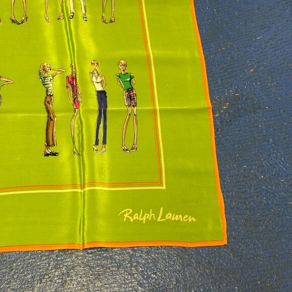 Ralph Lauren Models Fashion People 100% Silk Women's Scarf - Picture 6 of 7